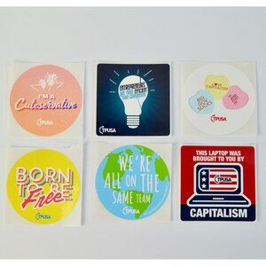 TPUSA Charlie Kirk Stickers Lot of 6 NEW No Duplicates